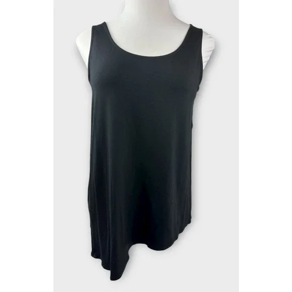 Eileen Fisher Asymmetrical Viscose Jersey Crew Neck Sleeveless Tank Top Size XL - Picture 11 of 11